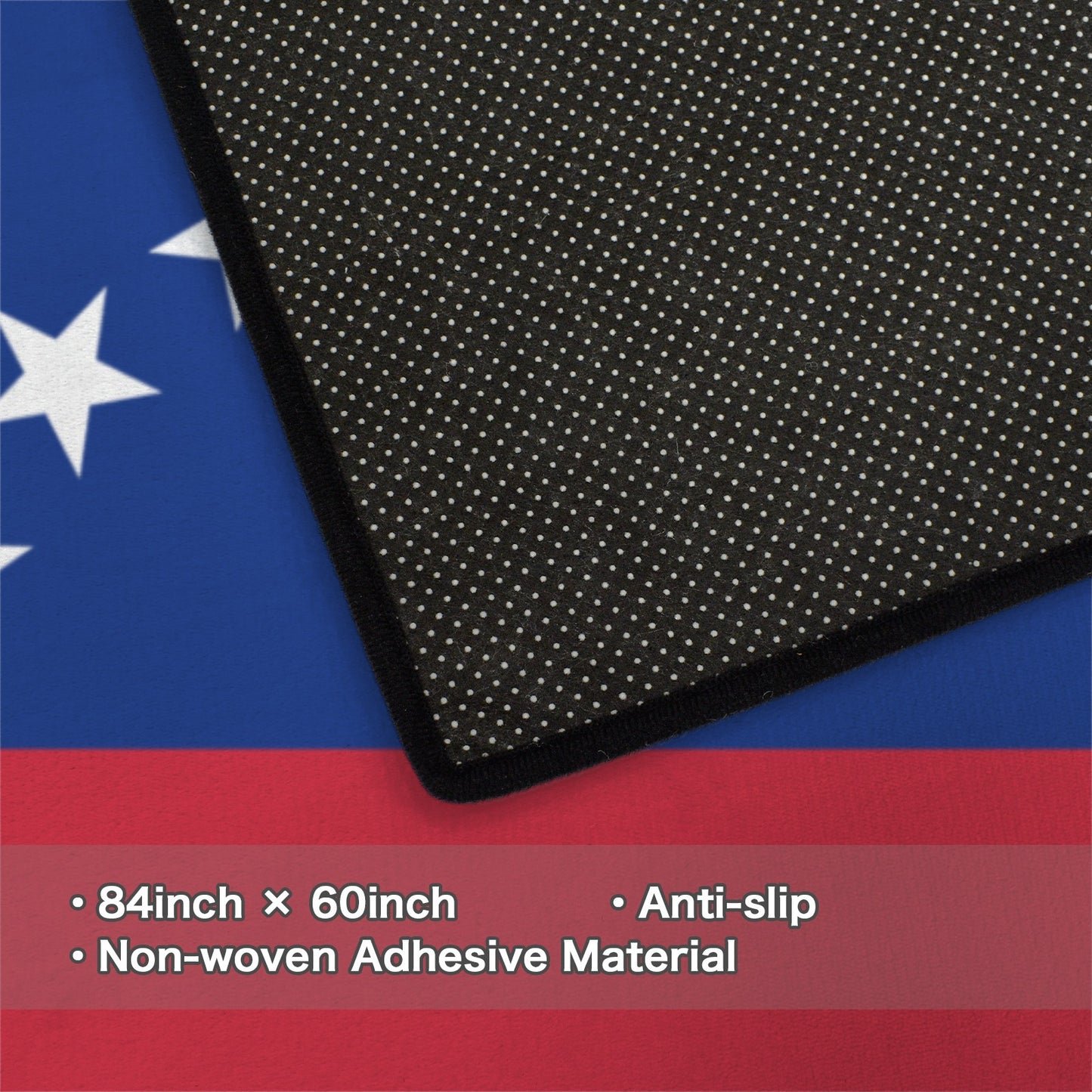 Venezuela Flag Inspired 84x60 Inch Area Rug with Black Binding (Made in the USA)