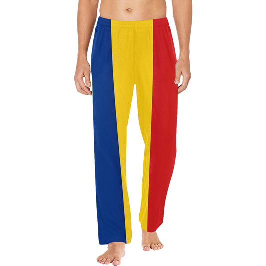 Romania Flag Inspired Men’s Pajama Trousers with Pockets (Made in the USA)