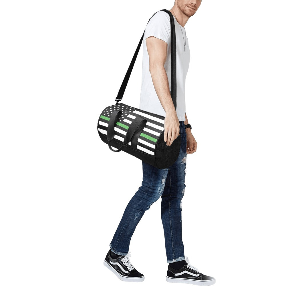 Thin Green Line Flag Inspired Travel Duffel Bag