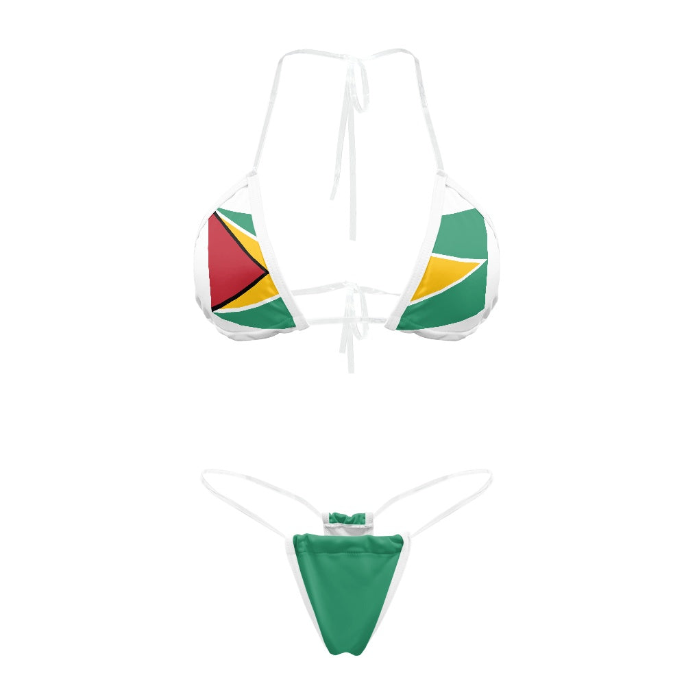 Guyana Flag Inspired Transparent String Bikini