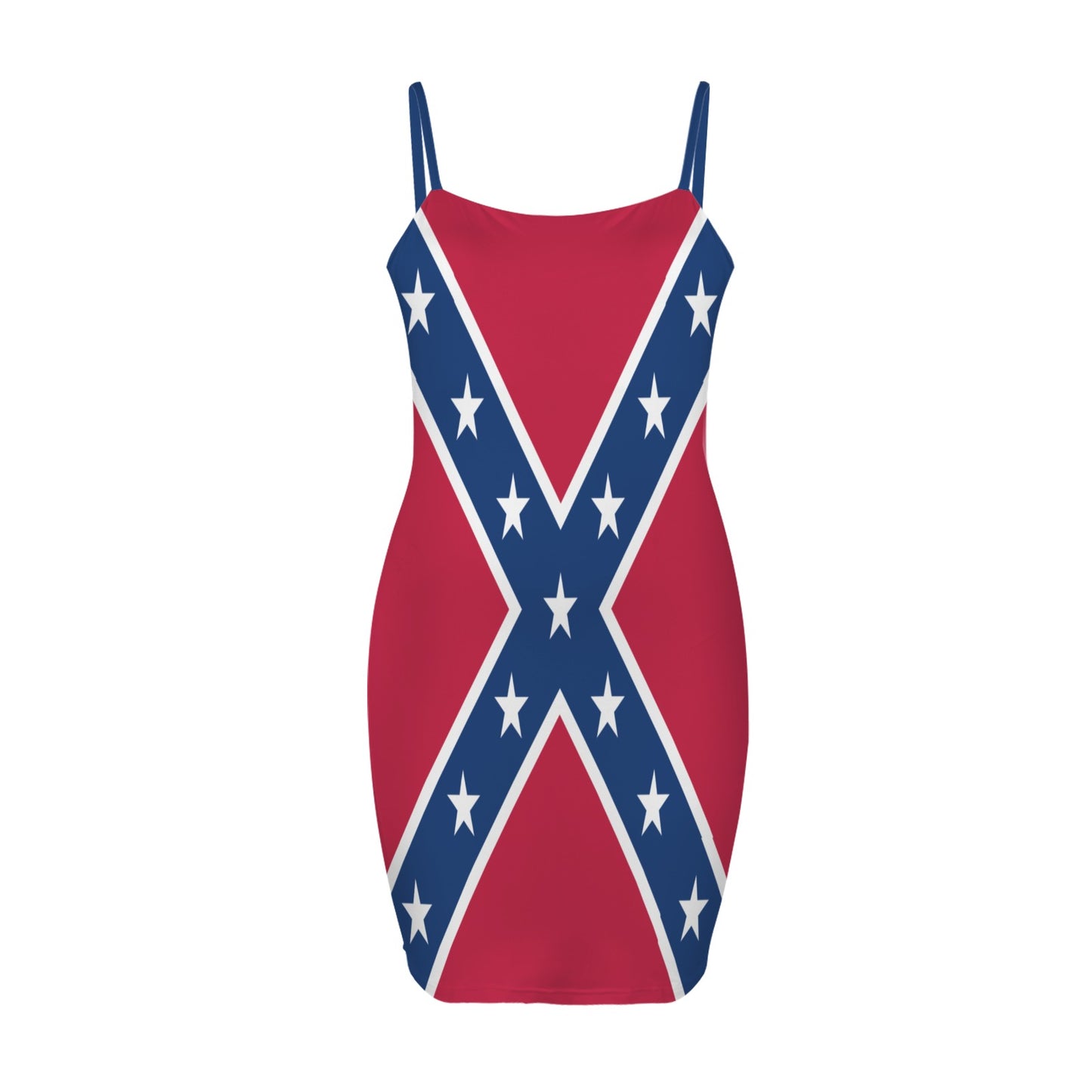 Confederate States Battle Flag Inspired Backless Spaghetti Strap Bodycon Dress