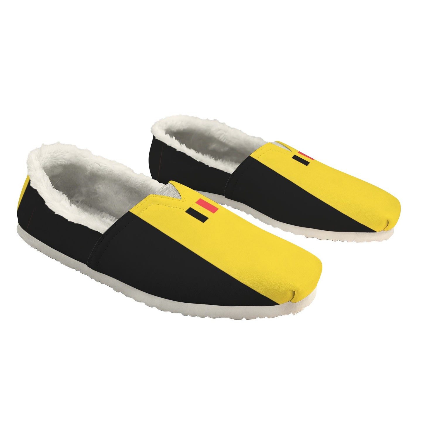 Belgium Flag Inspired Women's Fleece-Lined Canvas Slip-On