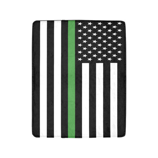 Black and white flag with green stripe by Luv My Flag.