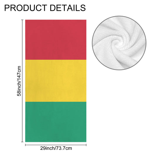 Guinea Flag Inspired Custom Bath Towel 29"x58"(Made in USA)