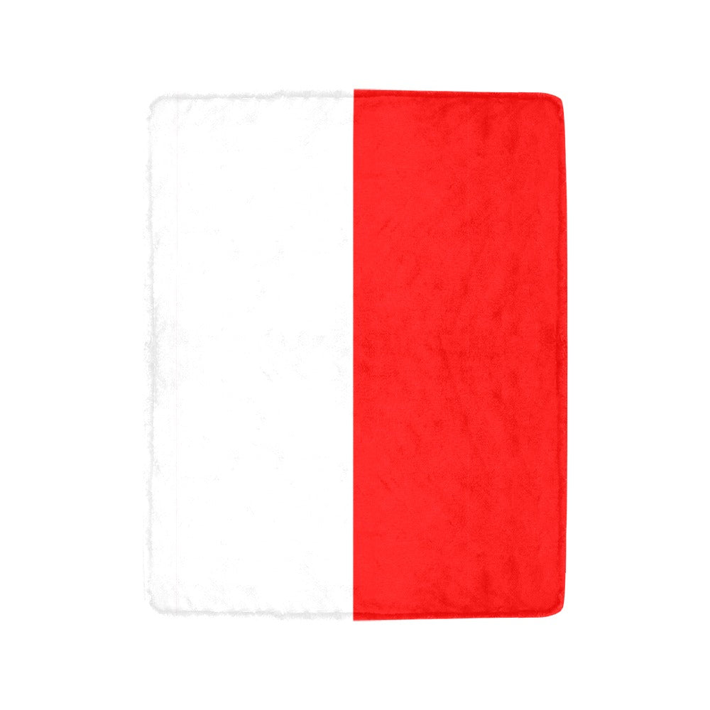 Luv My Flag blanket design features red and white stripes.