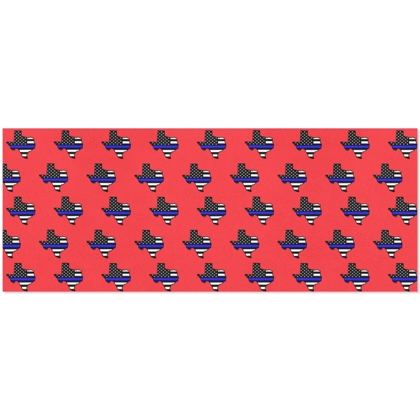 Thin Blue Line Flag Inspired Texas Shape Custom Gift Wrapping Paper 58"x 22.5" (4 Rolls)