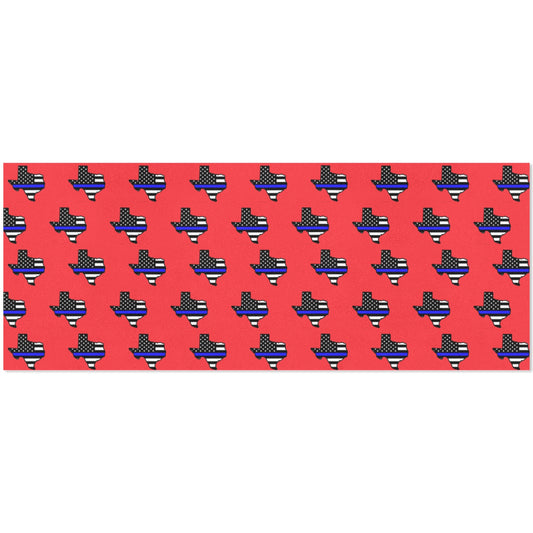 Thin Blue Line Flag Inspired Texas Shape Custom Gift Wrapping Paper 58"x 22.5" (4 Rolls)