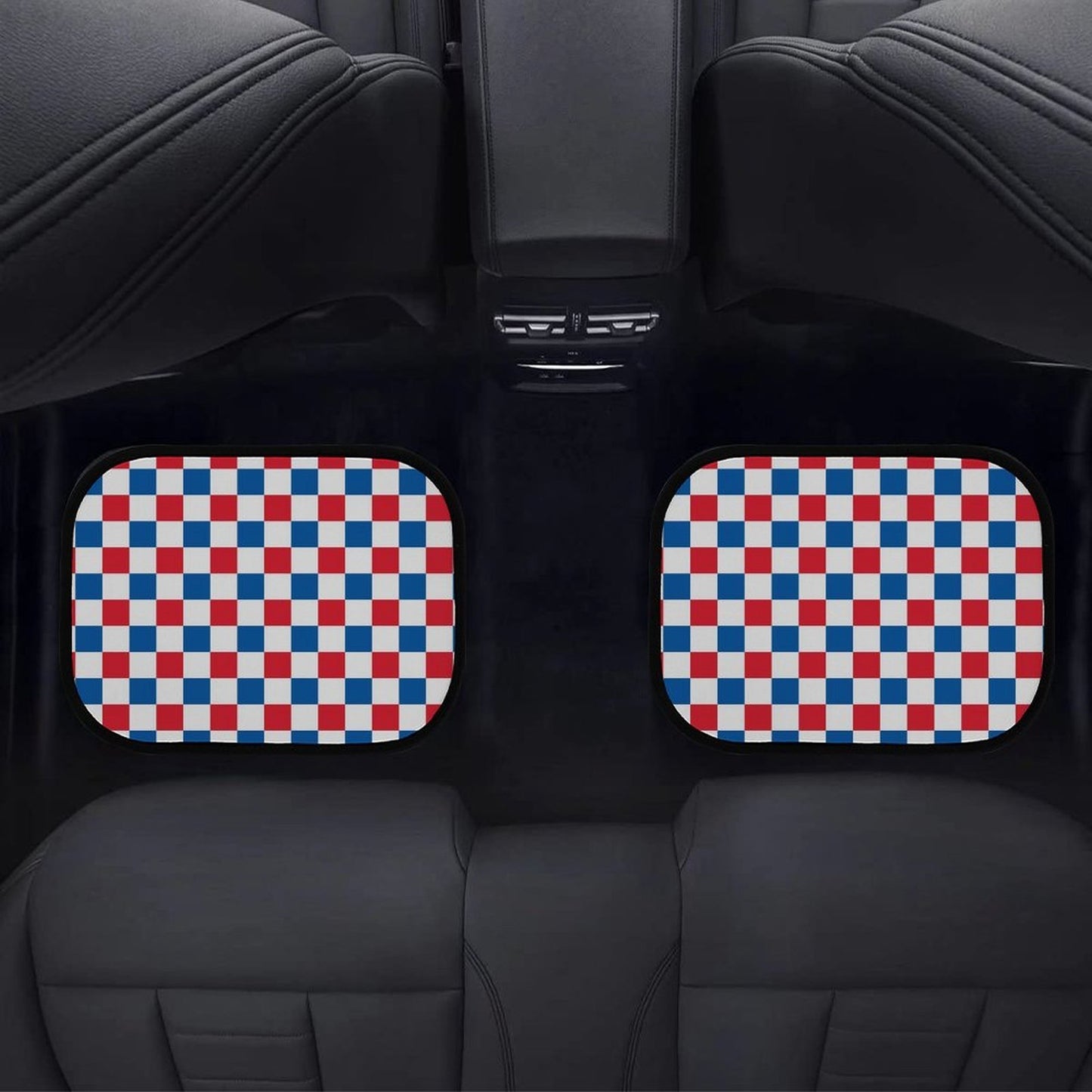 USA/American Flag Inspired Checkered Pattern Car Floor Mats(4pcs)