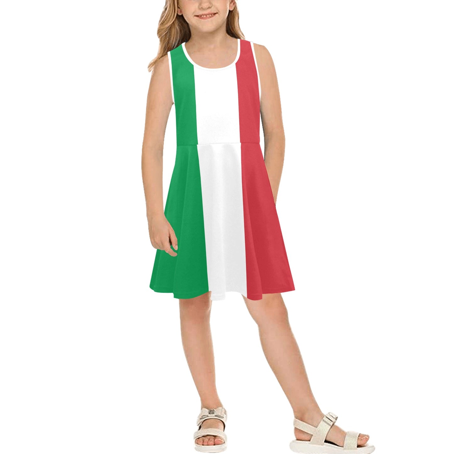 Italy Flag Inspired Girls' Sleeveless Sundress | Ships from USA