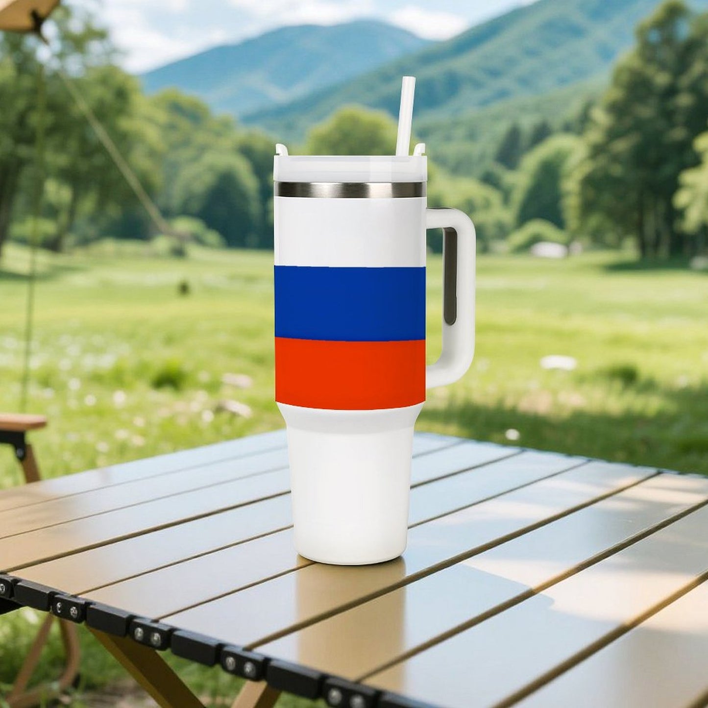 Russia Flag 40 oz Stainless Steel Tumbler - Proudly Made in USA