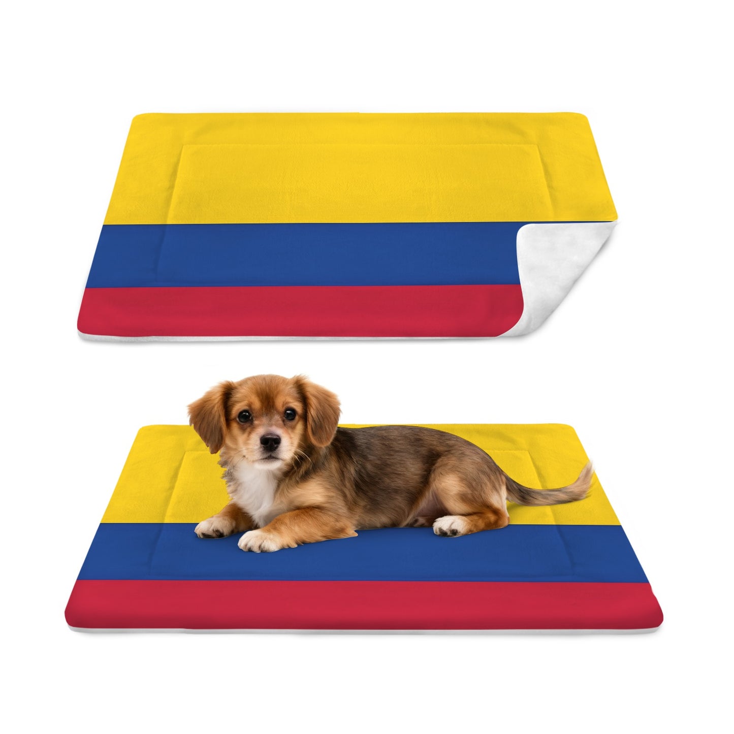 Colombia Flag Inspired Pet Mat 25x18inch (Made in the USA)