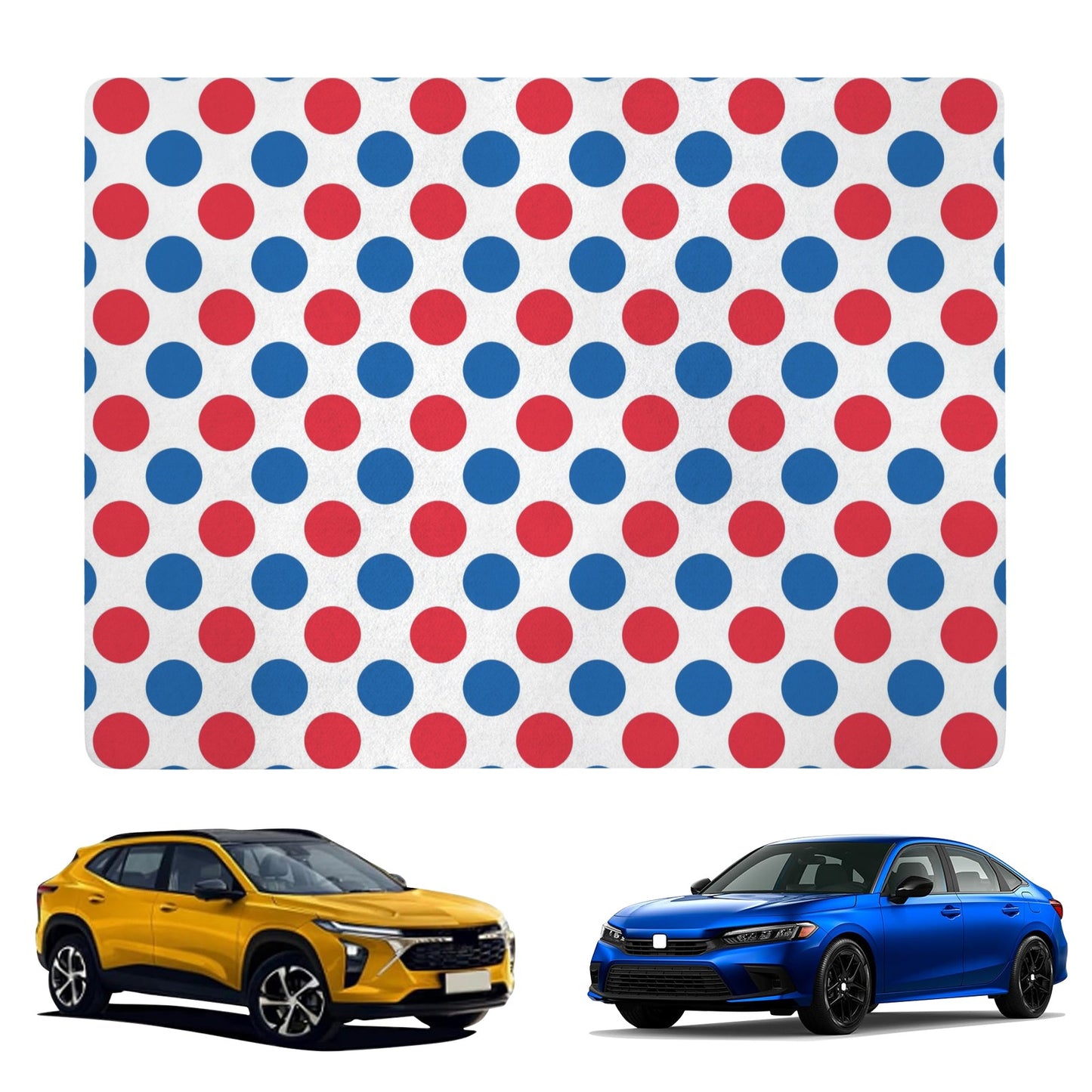 USA/American Flag Inspired Polka Dot Pattern Car Trunk Mat 100 × 75 cm / 39.4 × 30 in Printed in the USA