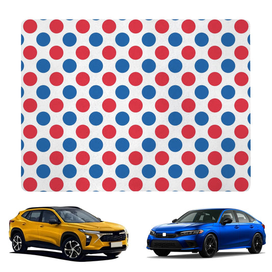 USA/American Flag Inspired Polka Dot Pattern Car Trunk Mat 100 × 75 cm / 39.4 × 30 in Printed in the USA