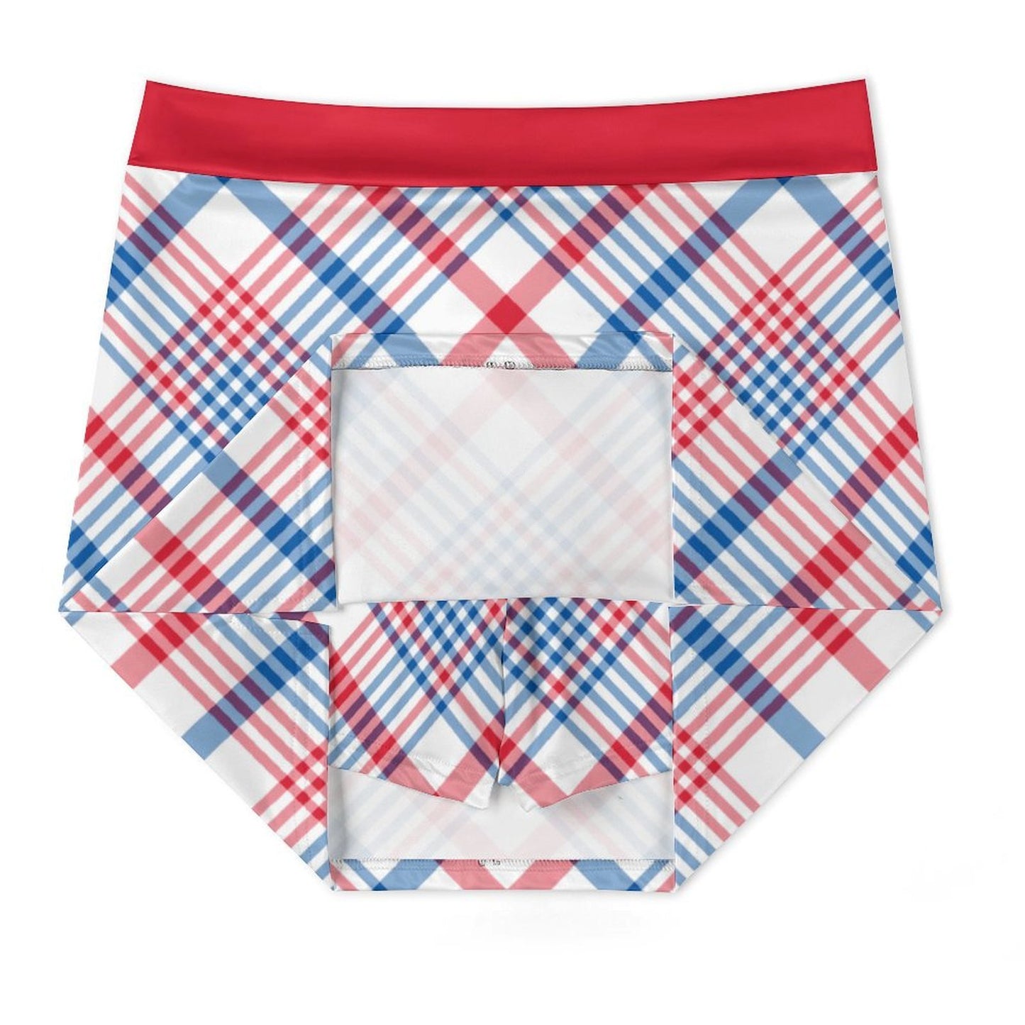 USA/American Flag Inspired Plaid Pattern Women’s Skort with Pocket