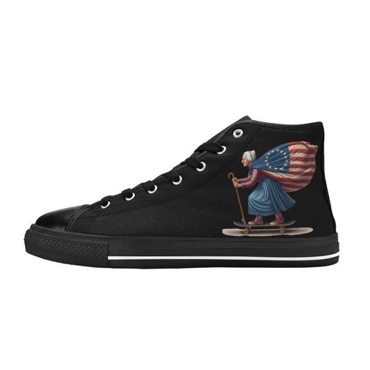 USA/American Betsy Ross Skater Mens High Top Canvas Shoes