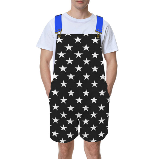 Thin Blue Line Flag Inspired Unisex Suspender Jumpsuit