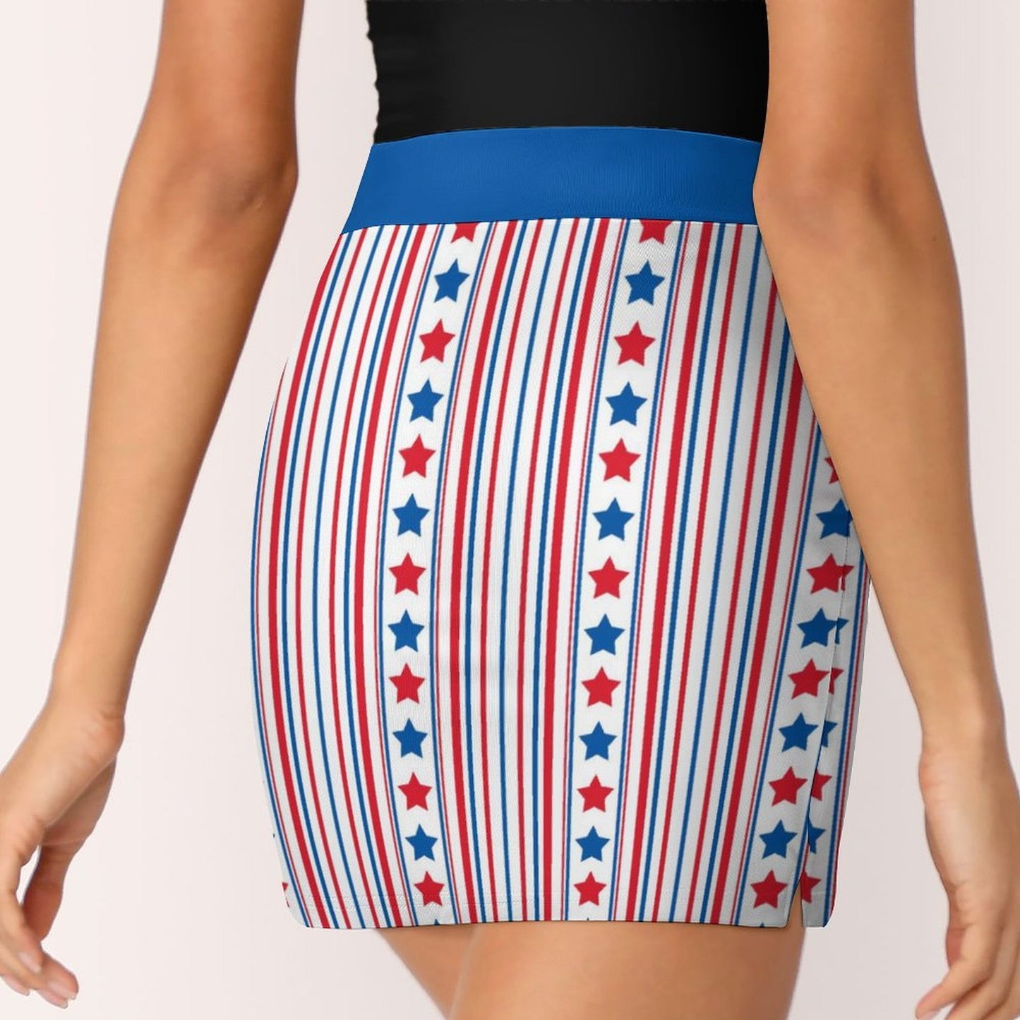 USA/American Flag Inspired Stars and Stripes Pattern Women’s Skort with Pocket