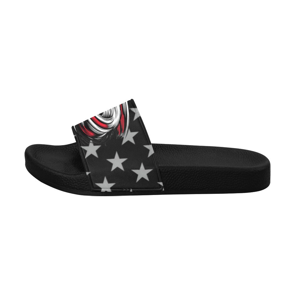 Thin Red Line Flag Inspired Eagle Women's Slide Sandals