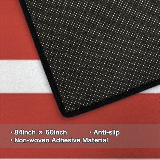 Washington D.C. Flag Inspired 84x60 Inch Area Rug with Black Binding (Made in the USA)