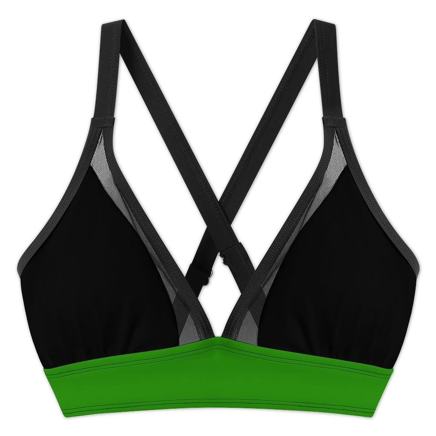 Thin Green Line Flag Inspired Women's Mesh Drawstring Skirt and Swimsuit Set