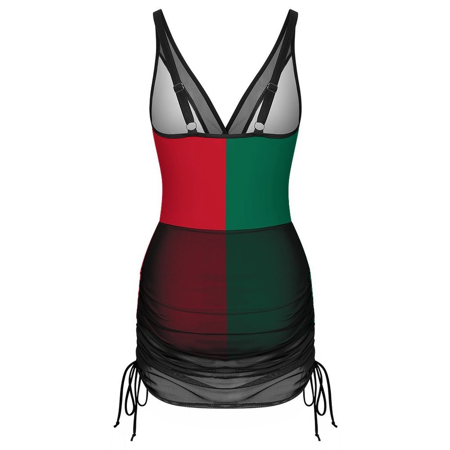 Mexico Flag Inspired Women's Mesh Plunge One-Piece Swimsuit