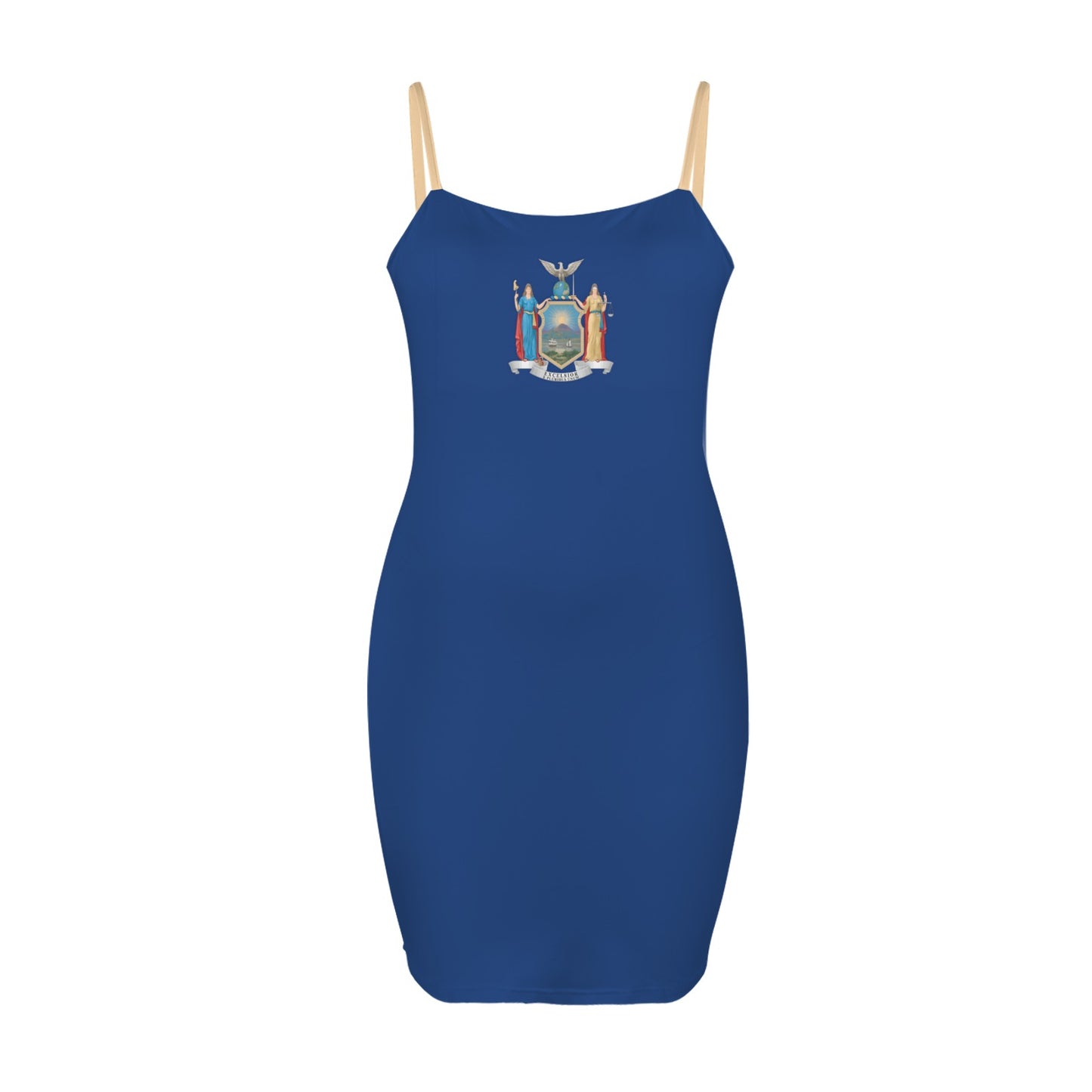 New York Flag Inspired Backless Spaghetti Strap Bodycon Dress