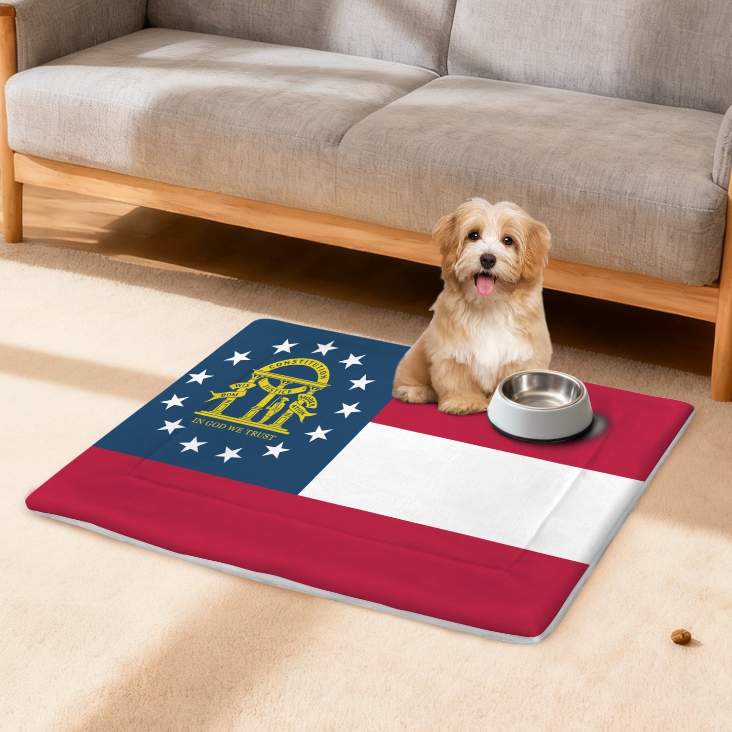 Georgia Flag Inspired Pet Mat 25x18inch (Made in the USA)
