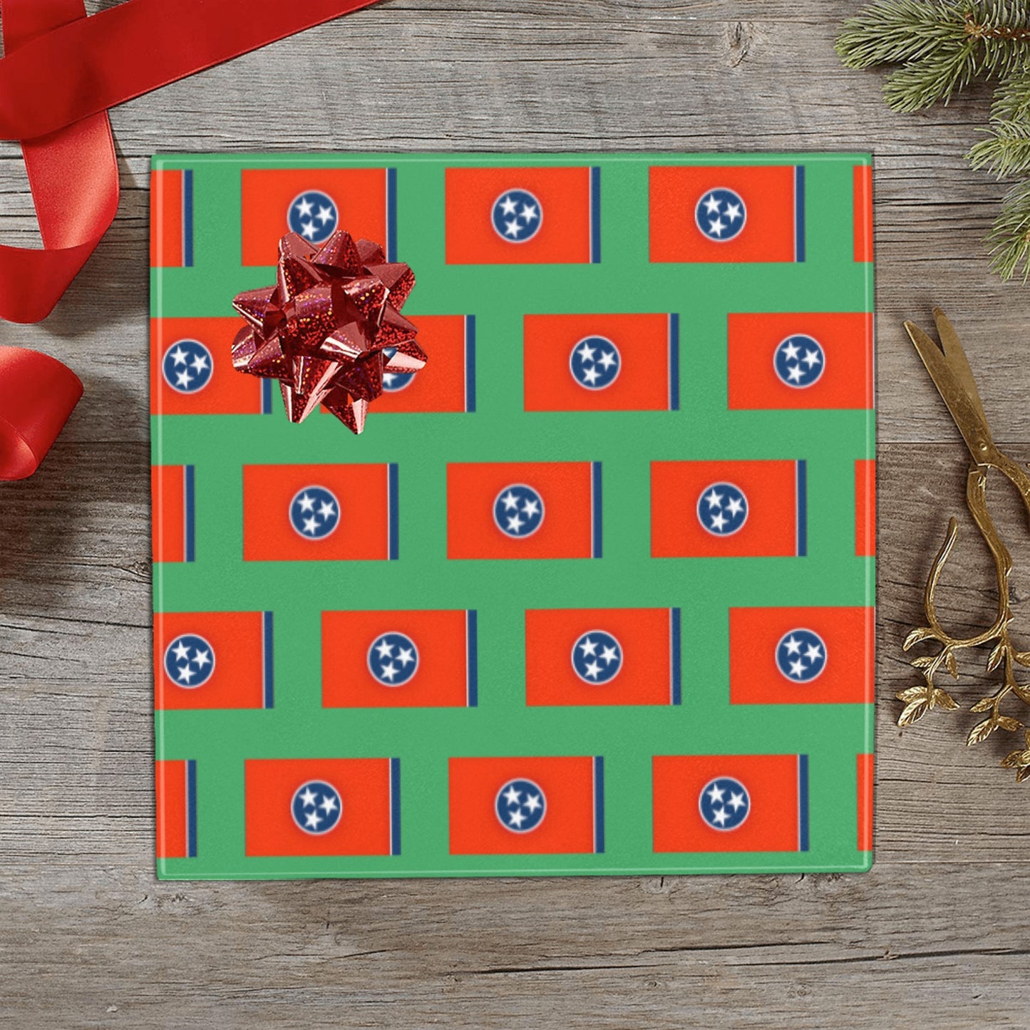Tennessee Flag Custom Gift Wrapping Paper 58"x 22.5" (4 Rolls)
