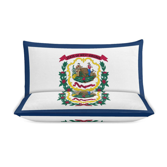 West Virginia Flag Inspired 3-Piece Bedding Set (1 Duvet Cover + 2 Pillow Shams) – 102"×90"
