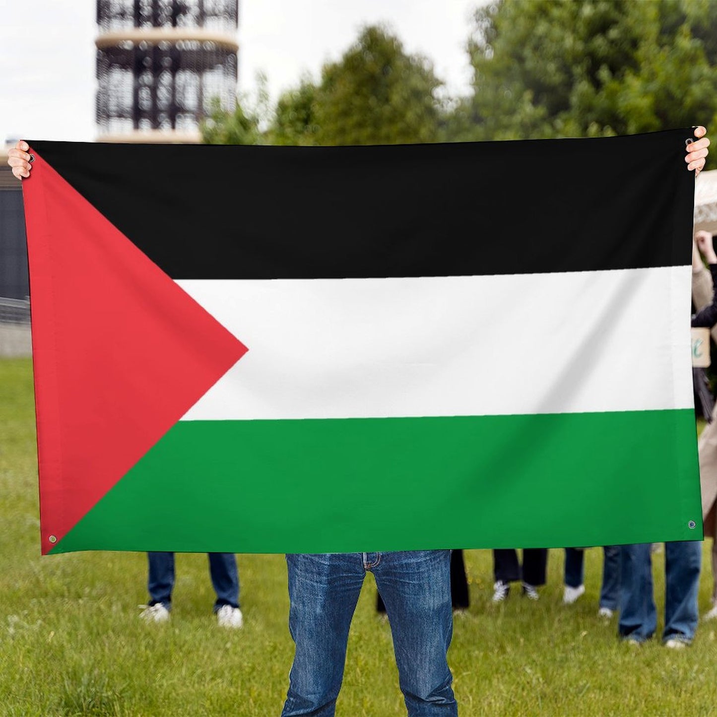 Palastine Flag Inspired Wall Mount Flag with Four Grommets (35x59 in)