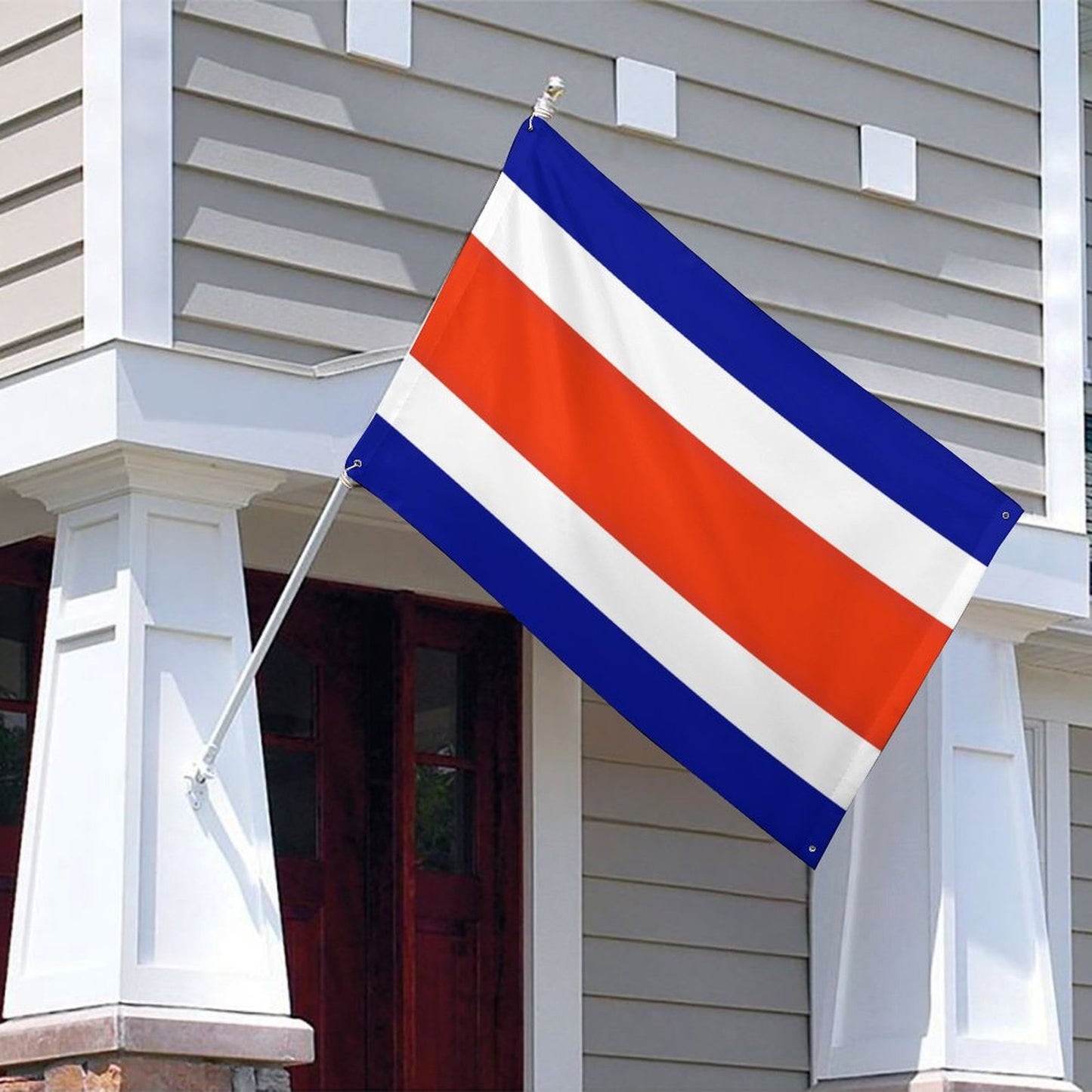 Costa Rica Flag Inspired Wall Mount Flag with Four Grommets (35x59 in)