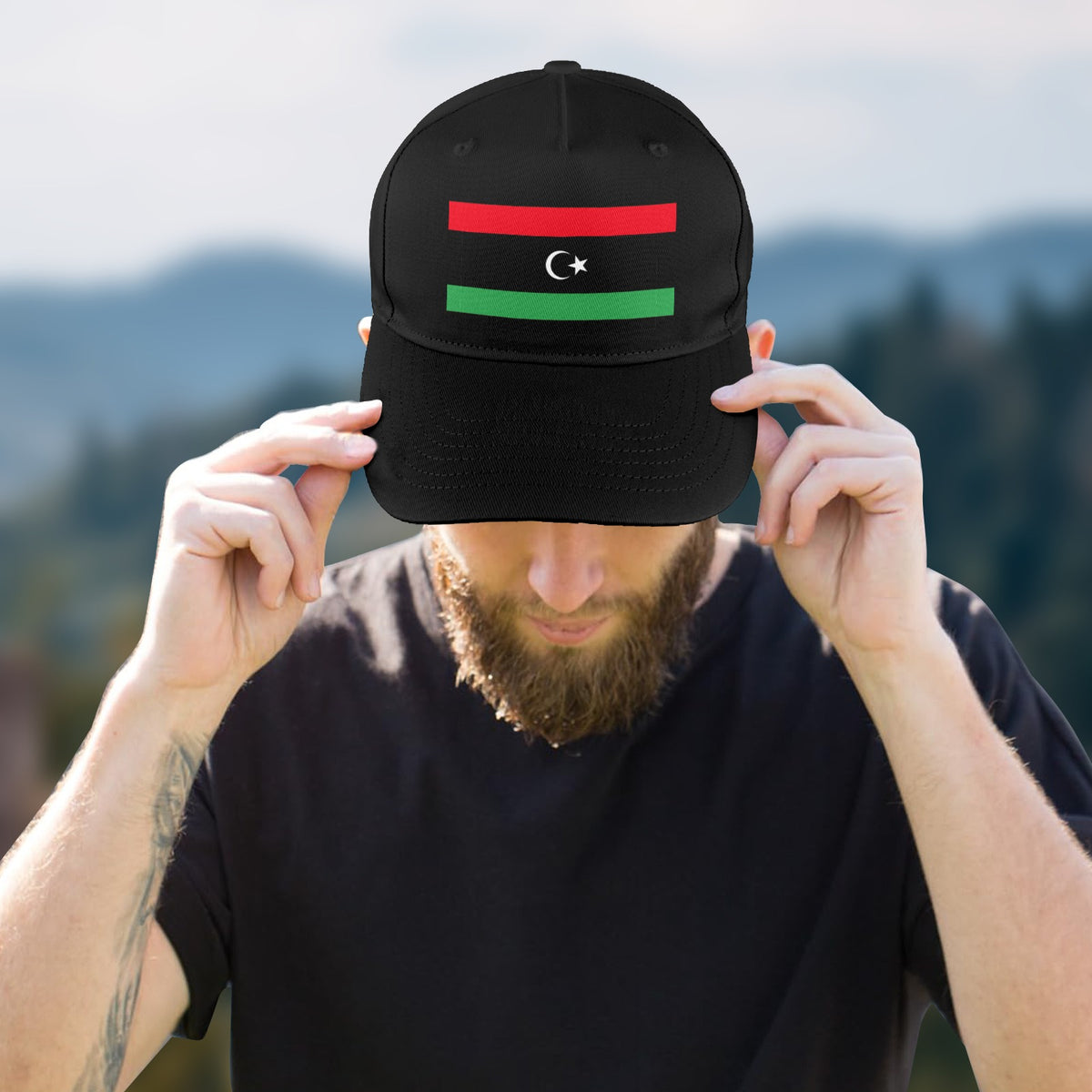 Libya Flag Inspired Baseball Cap | Printed in the USA