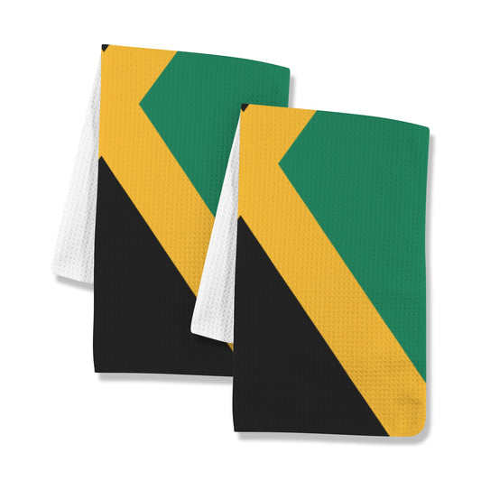 Jamaica Flag Inspired Kitchen Towel 40X60cm (Pack of 2) (Made in the USA)