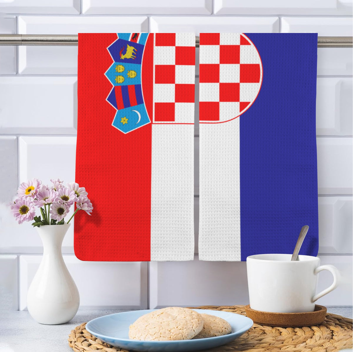 Croatia Flag Inspired Kitchen Towel 40X60cm (Pack of 2) | Printed In the USA