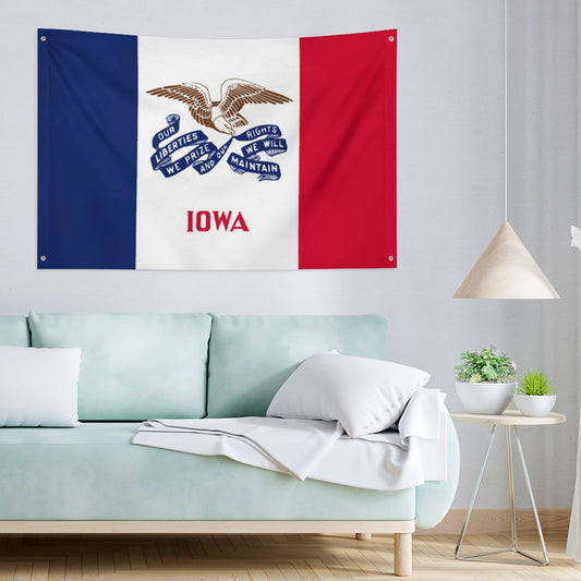 Iowa Flag Inspired Wall Mount Flag with Four Grommets (35x59 in)