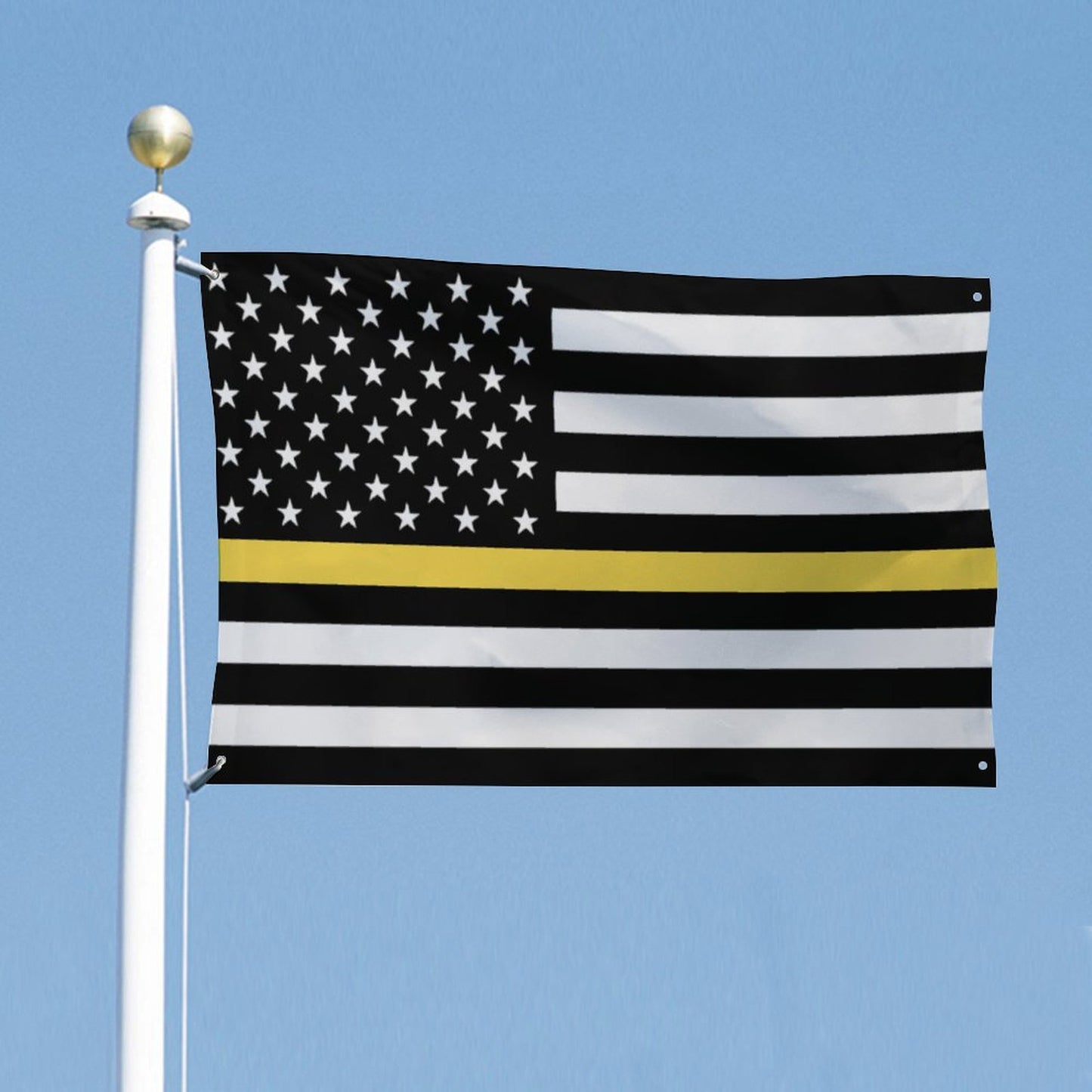 Thin Gold Line Flag Inspired Wall Mount Flag with Four Grommets (35x59 in)