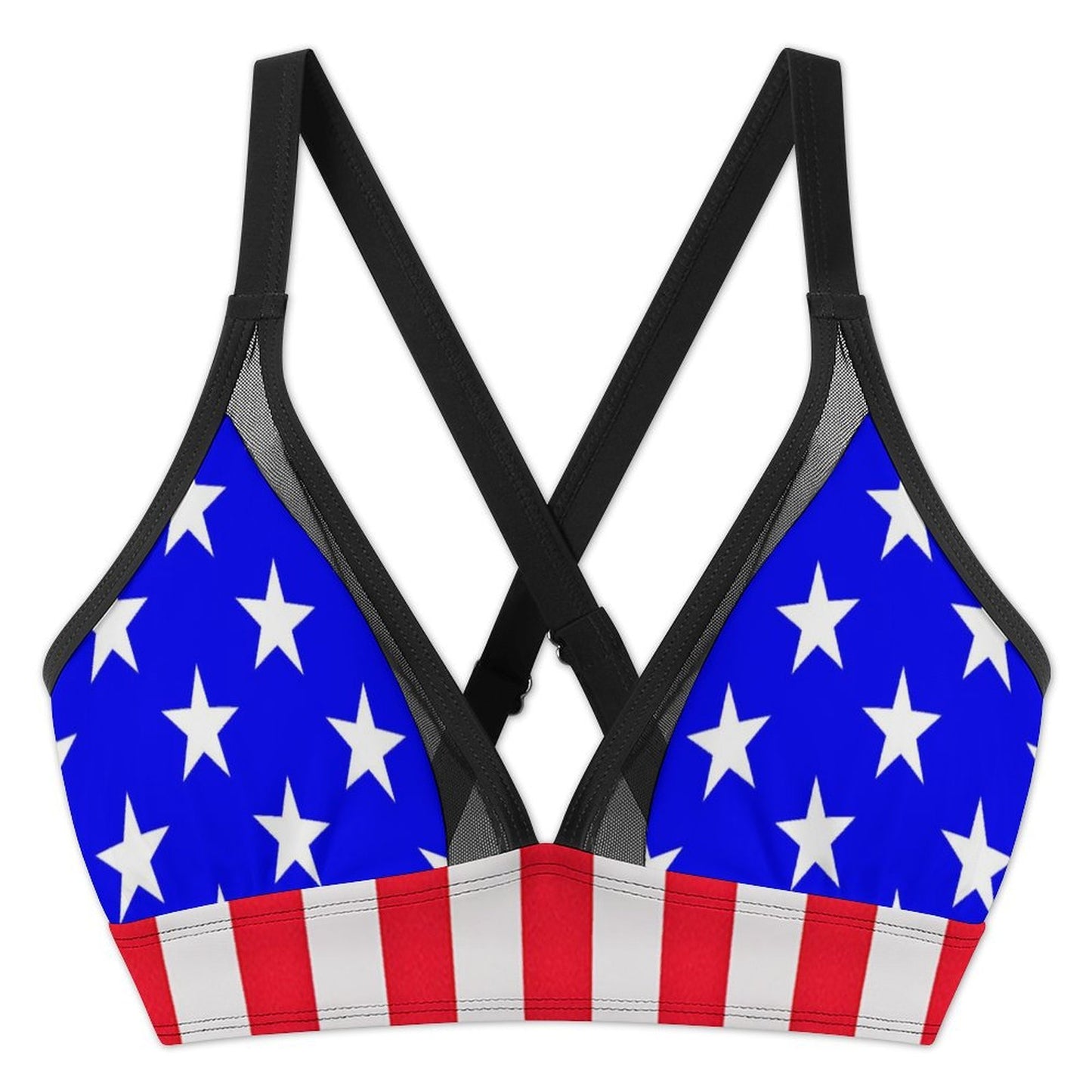 USA/American Flag Inspired Style-2 Women's Mesh Drawstring Skirt and Swimsuit Set