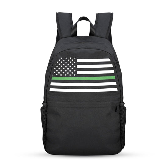 Thin Green Line Flag Inspired Casual Backpack Printed in the USA