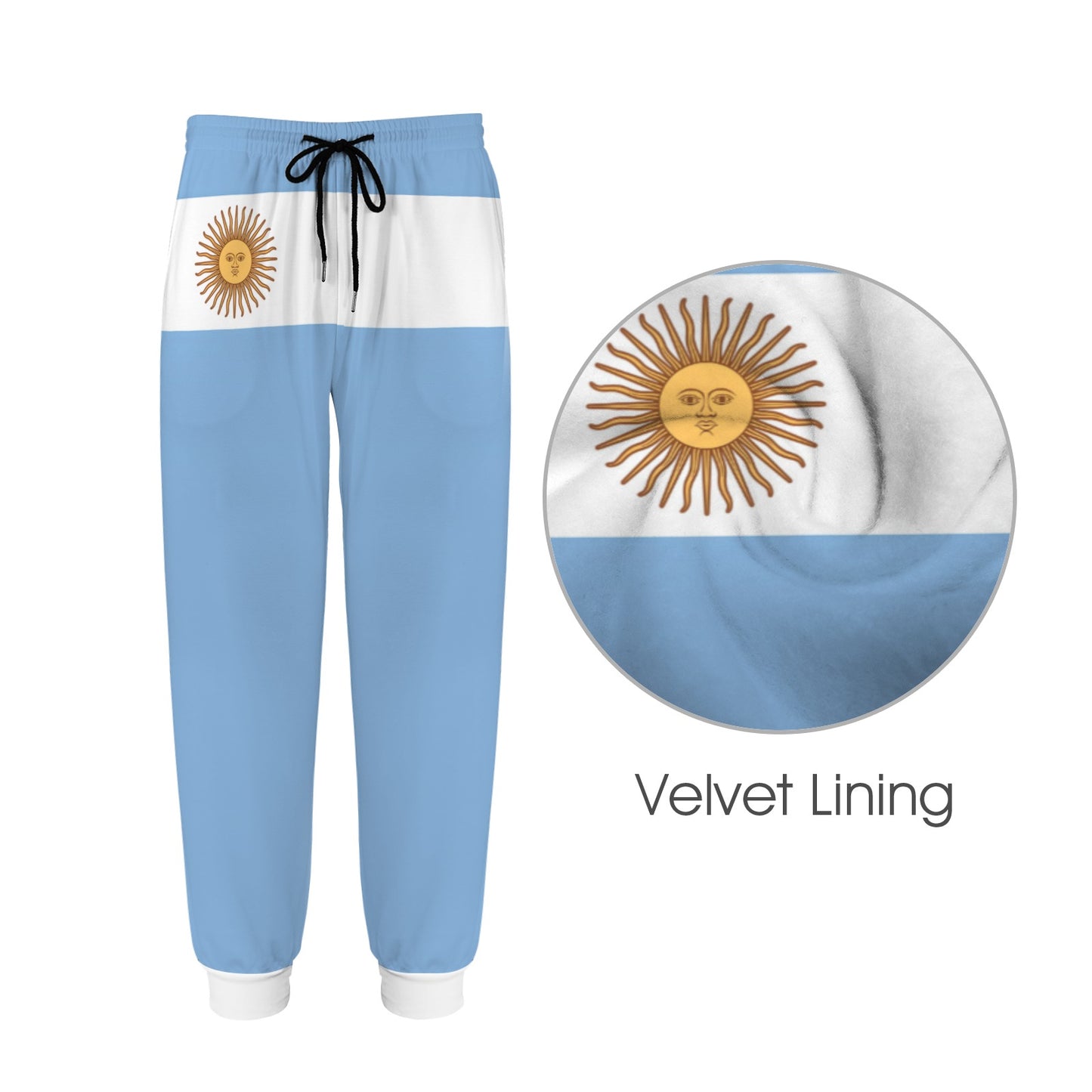 Argentina Flag Inspired Men's Fleece Casual Sweatpants