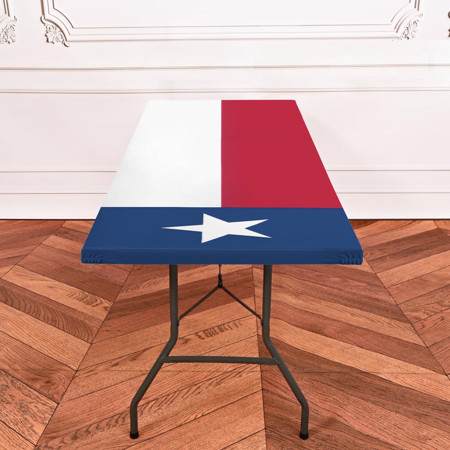 Texas Flag Inspired Custom Elastic Fitted Tablecloth 72x30 inch (Made in the the USA)
