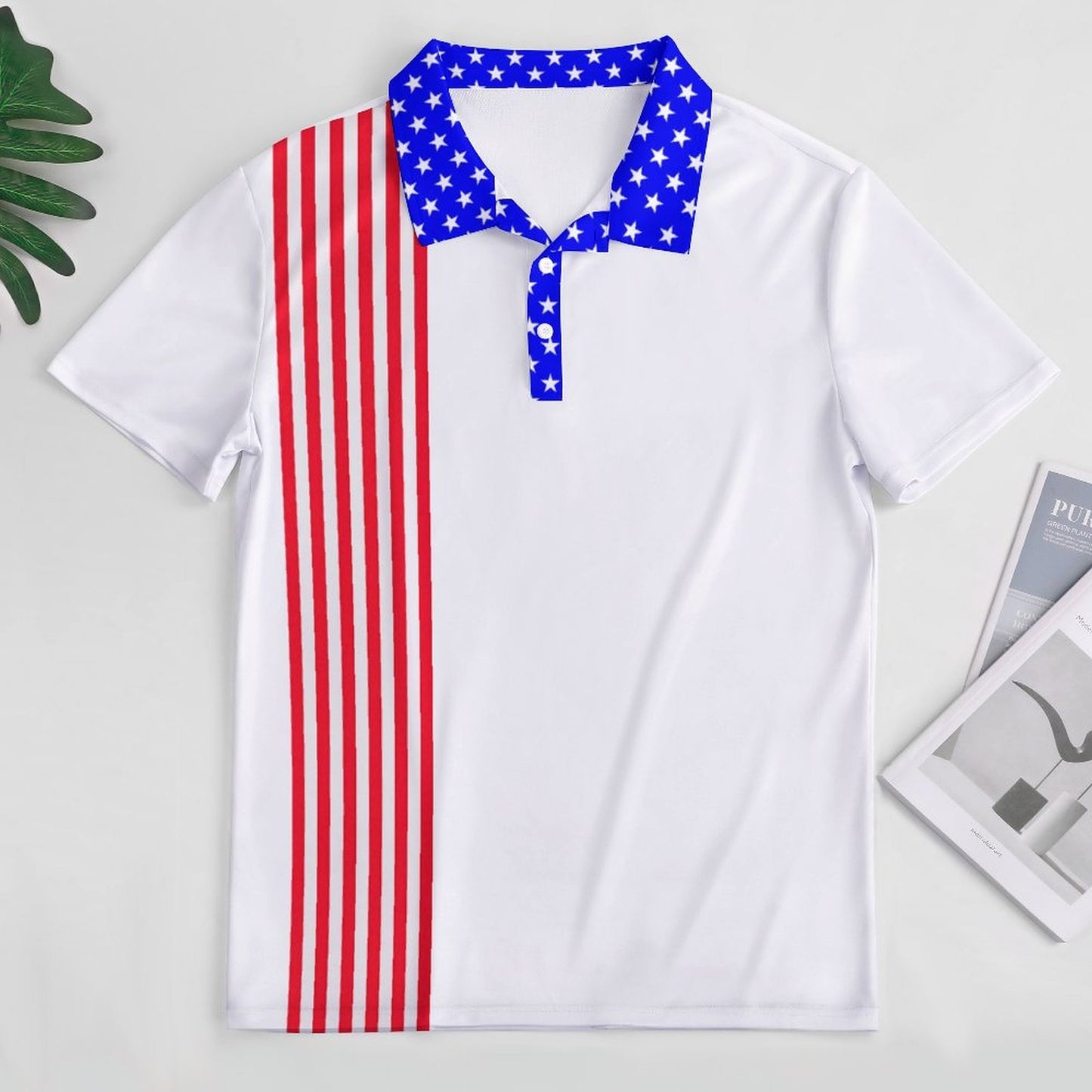 USA/American Flag Inspired Women's Straight Fit Polo Shirt