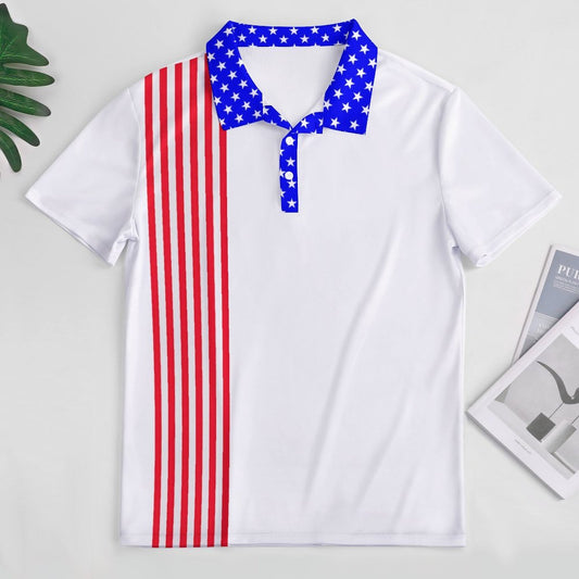 USA/American Flag Inspired Women's Straight Fit Polo Shirt