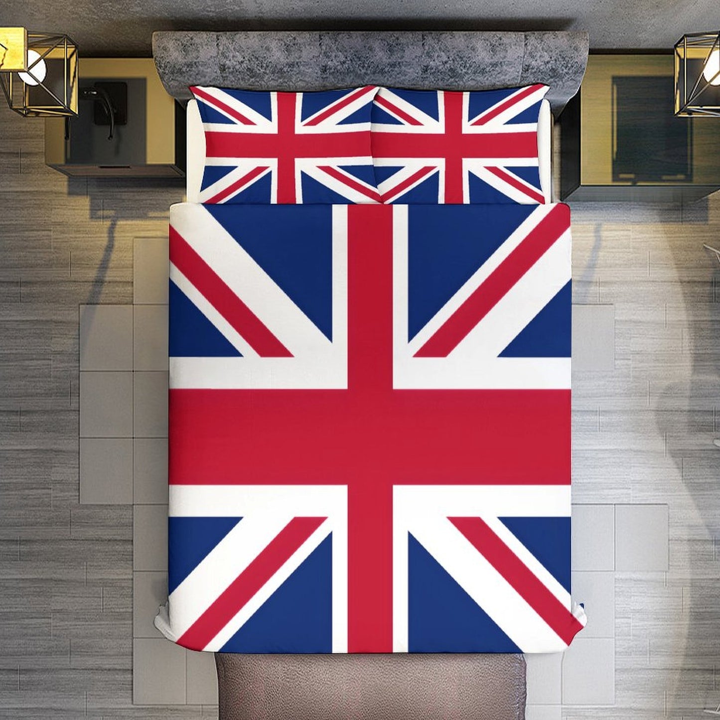 UK/Great Britain Flag Inspired 3-Piece Bedding Set (1 Duvet Cover + 2 Pillow Shams) – 102"×90"