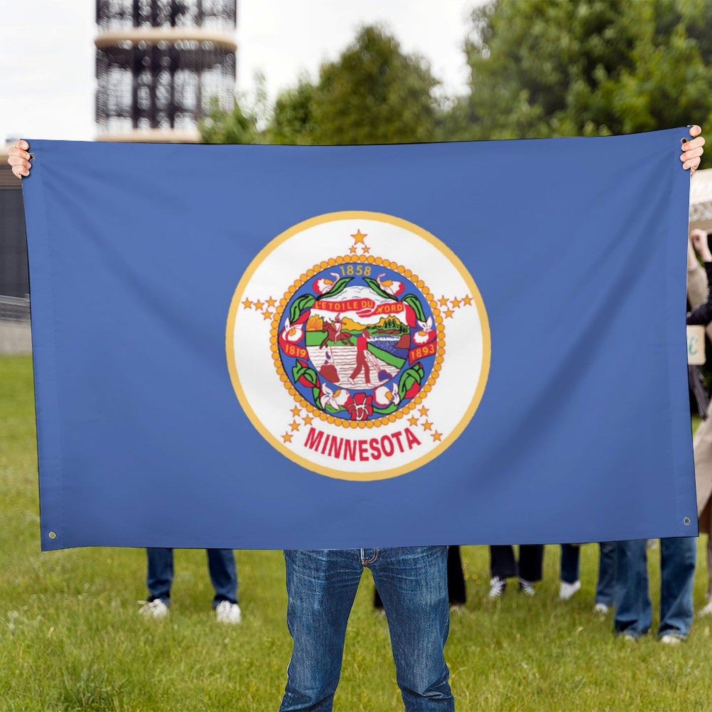 Minnesota (retired) Flag Inspired Wall Mount Flag with Four Grommets (35x59 in)