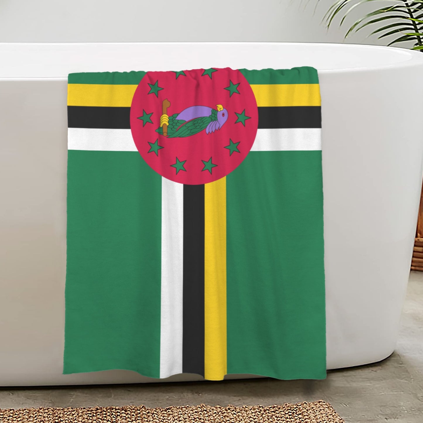 Dominica Flag Inspired Custom Bath Towel 29"x58"(Made in USA)