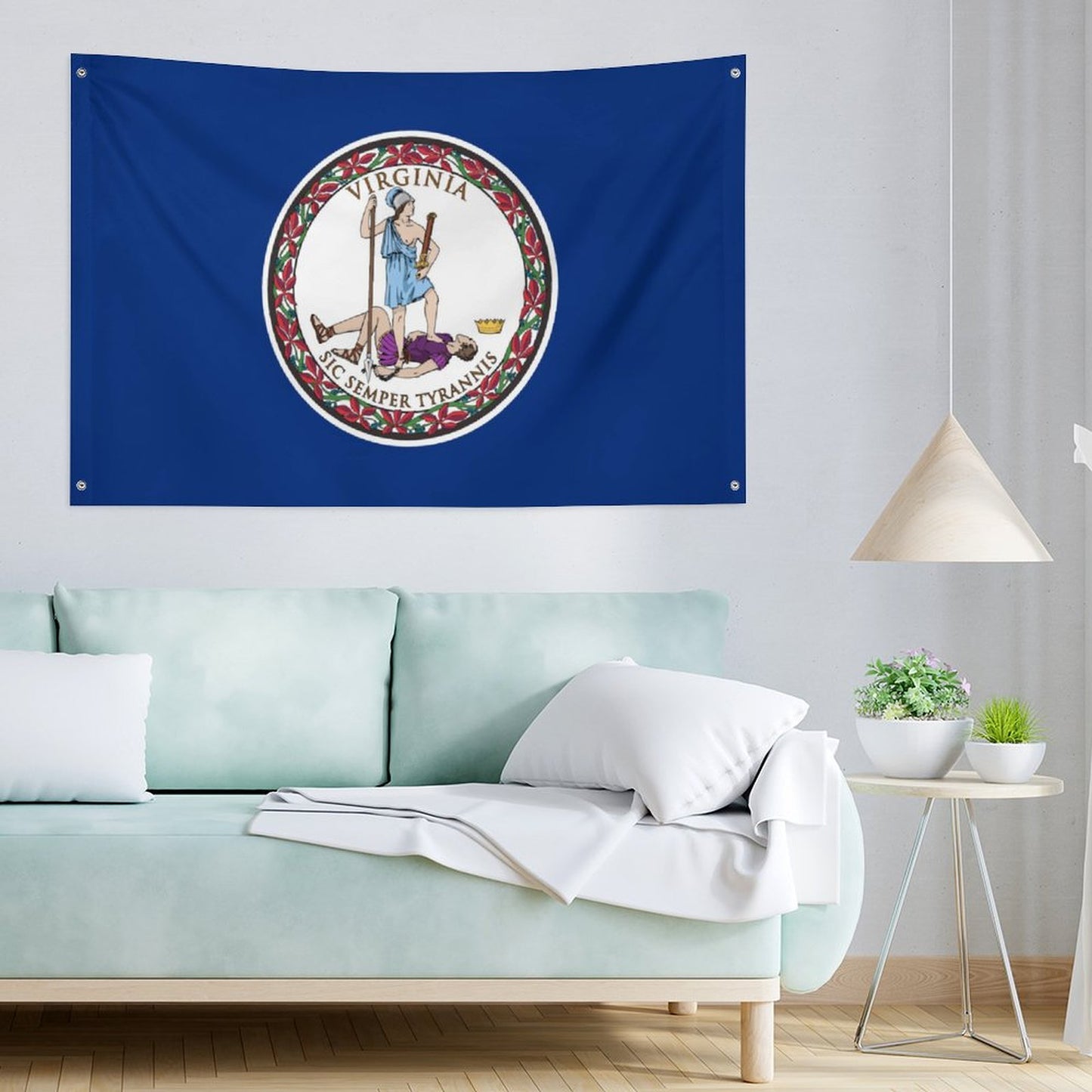 Virginia Flag Inspired Wall Mount Flag with Four Grommets (35x59 in)