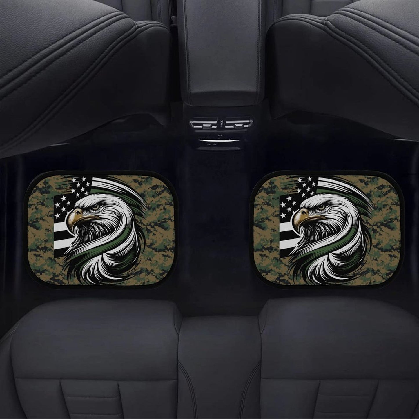 Thin Green Line Flag Inspired Eagle On Digital Camo Car Floor Mats(4pcs)