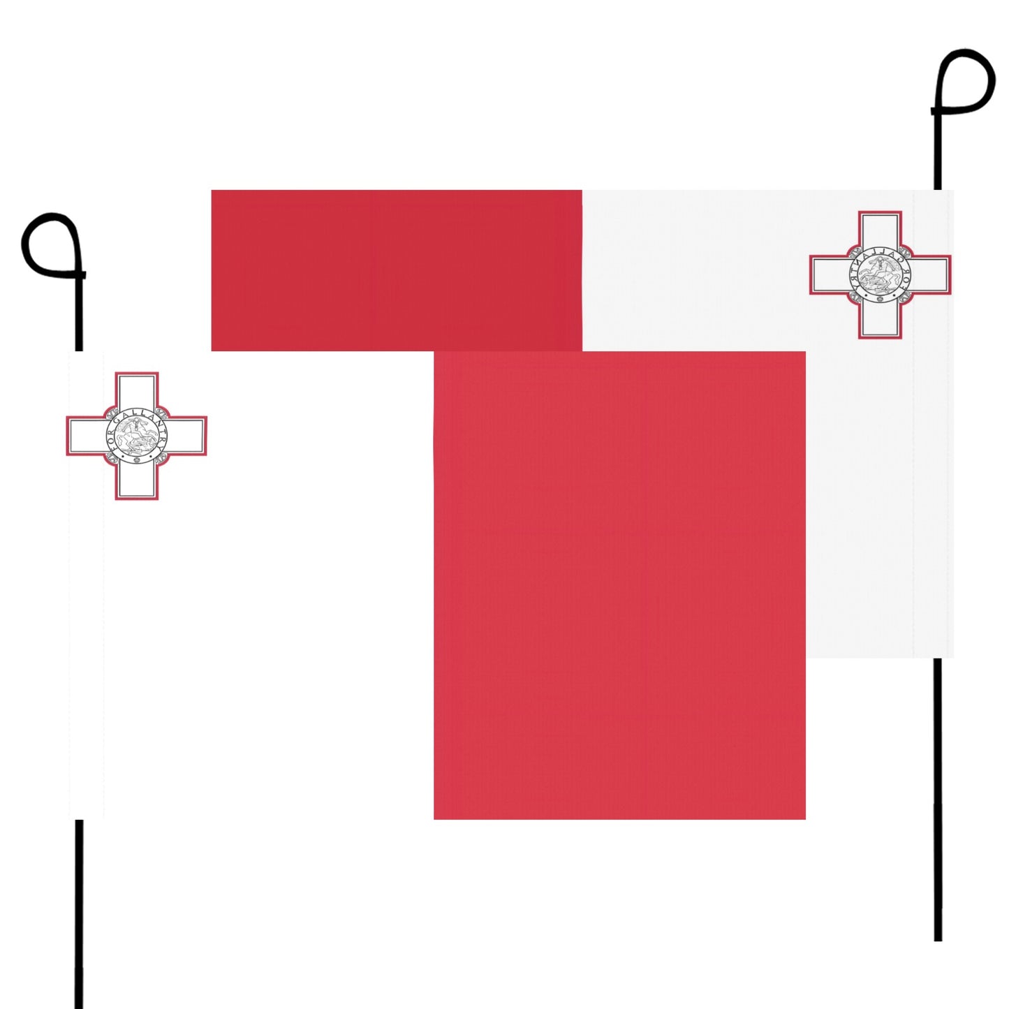 Luv My Flag Malta garden flag, red and white design.