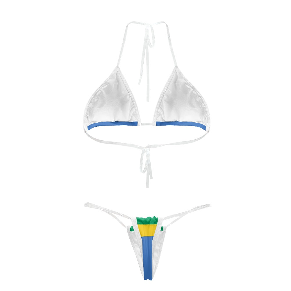 Gabon Flag Inspired Transparent String Bikini