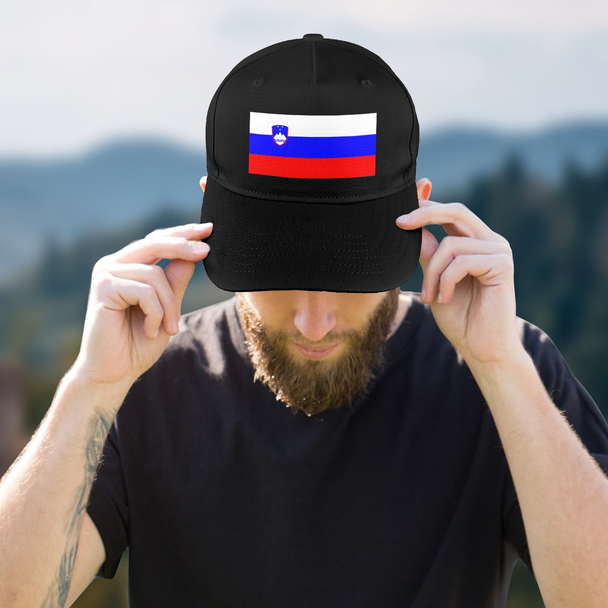 Slovenia Flag Inspired Baseball Cap | Printed in the  USA